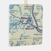 Millinocket ME  kaart Keramisch Ornament (Rechts)