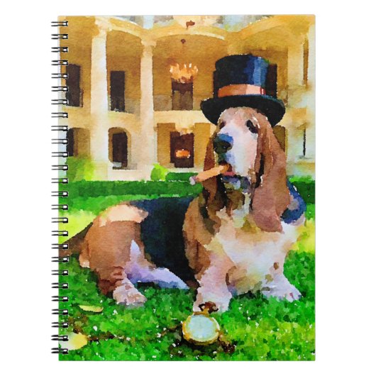 Millionaire Basset hound Spiral Notebook Notitieboek (Voorkant)
