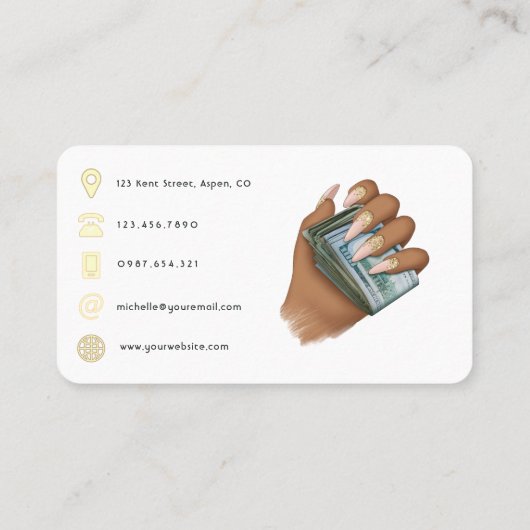 Millionaire Mindset Boss Lady QR Code Visitekaartje (Achterkant)