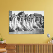 Mills aan de Amerikaanse zijde van Niagara-Herfste Canvas Afdruk (Insitu (Woonkamer))