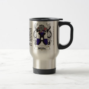 Mills Family Coat of Arms Travel Mug Reisbeker