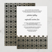 Mills House Charleston Black and Gold Invitation (Devant / Derrière)