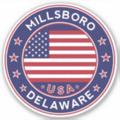 Millsboro Delaware, Millsboro Sticker (Voorkant)