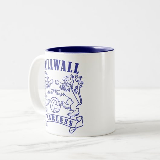 Millwall Fearless Tweekleurige Koffiemok (Voorkant links)