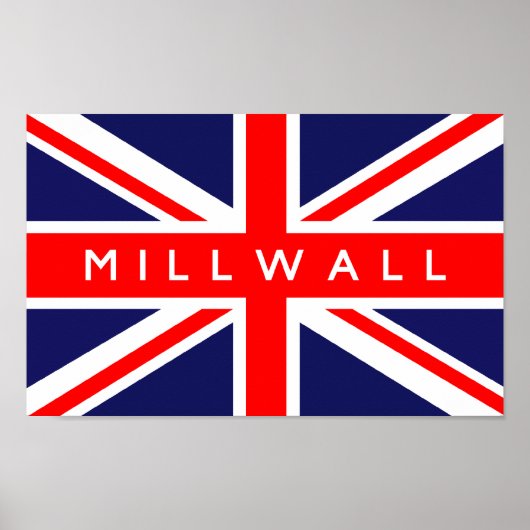 Millwall UK Flag Poster (Voorkant)