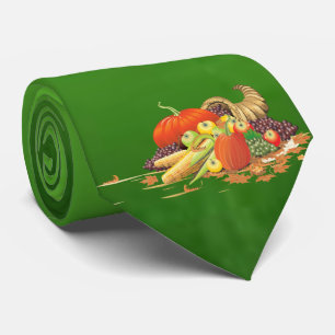 Milo Cornucopia Thanksgiving groen Stropdas