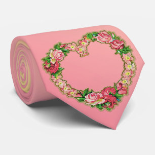 Milo Dale Coeur rose et jaune Fleur, cravate homme