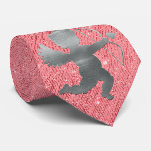 Milo Dale Pink op roze Silver Cupid Mannen Necktie Stropdas