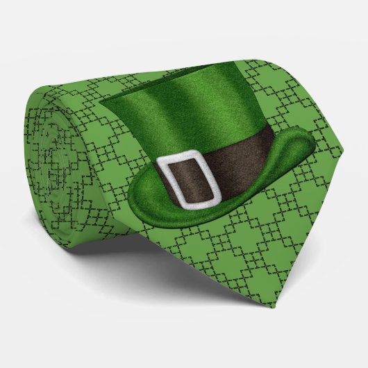 Milo Dale St Patrick's Black on Green Cravate masc (Roulé)