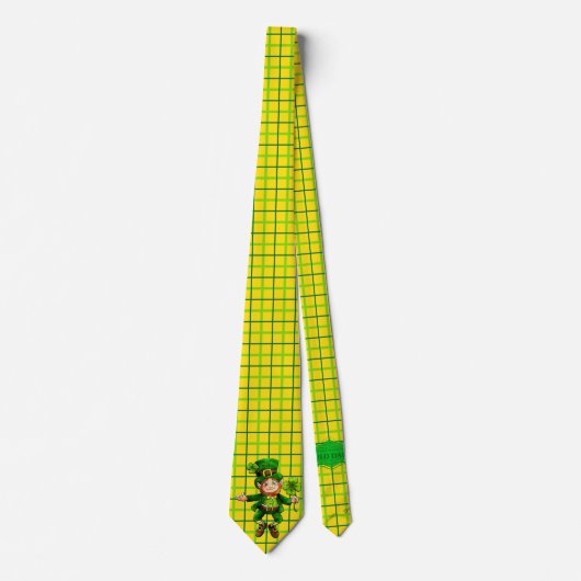 Milo Dale St. Patrick's Day Gold Plaid Cravate mas (Devant)