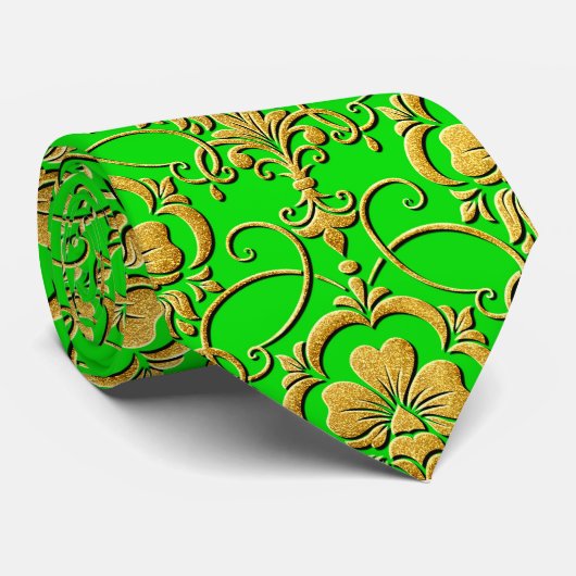 Milo Dale St Patrick's Shamrock Green Cravate Homm (Roulé)