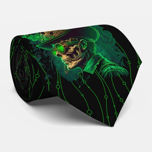 Milo Dale St Patrick's Skeleton Green Cravate masc (Roulé)