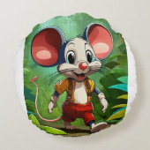 Milo de Oerwoud Muis Rond Kussen (Achterkant)