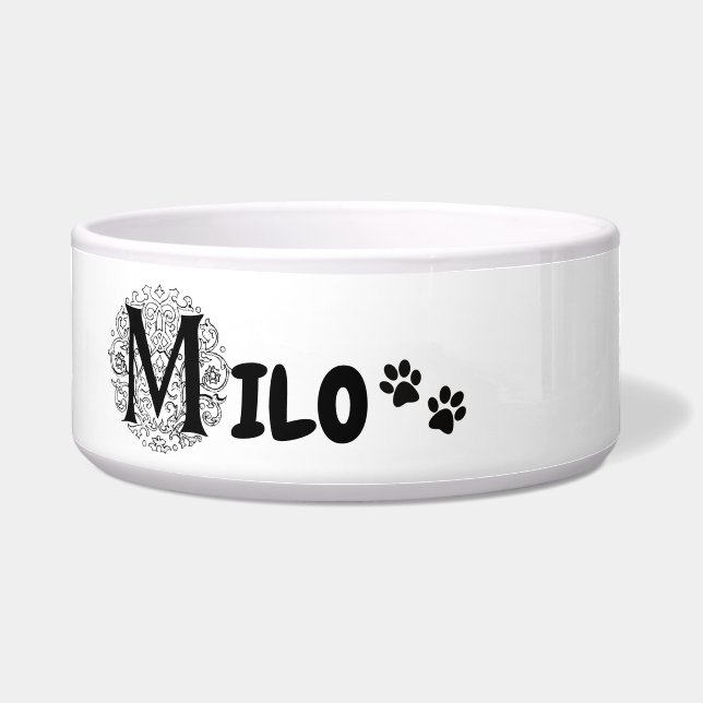 Milo - honden en katten gepersonaliseerde kom (Voorkant)