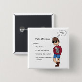Milo Missouri-personage Vierkante Button 5,1 Cm (Voorkant /achterkant)