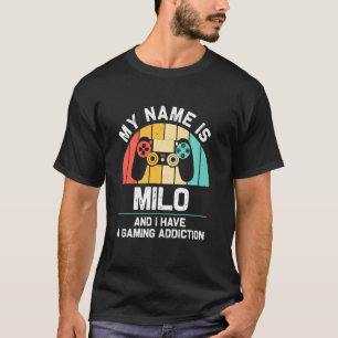 Milo Name Personalized Funny Gaming Geek Birthday T-shirt