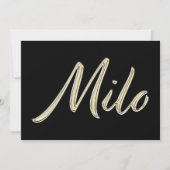 Milo Name white gold Handwriting Karte Kaart (Voorkant)