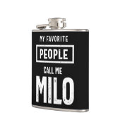 Milo Persoonlijke naam Birthday Gift Heupfles (Links)