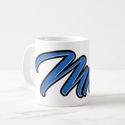 Milo prénom nom tasse bleue tasse à café (Devant gauche)
