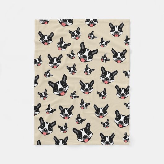 Milo The Boston Terrier Fleece Deken (Voorkant)