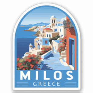 Milos Griekenland Reizen Kunst Vintage Sticker