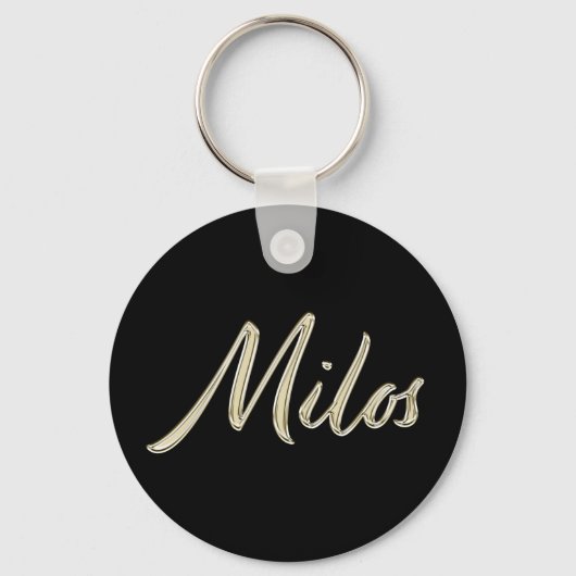 Milos Name whitegold Button Porte-clés (Recto)