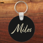Milos Name whitegold Button Porte-clés (Recto)