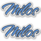 Milos Nom bleu Autocollant Autocollant Autocollant (Devant)