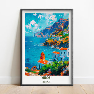 Milos Reisprint, Reisposter van Milos, Griekenland Poster