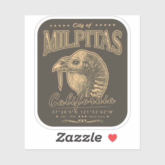 MILPITAS SANTA CLARA - SILICON VALLEY CALIFORNIË STICKER (Vel)
