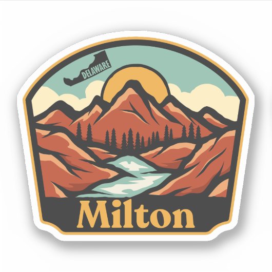 Milton, Delaware Sticker (Voorkant)