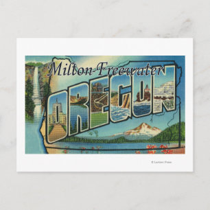 Milton-Freewater, Oregon - Grote lettertjes Briefkaart