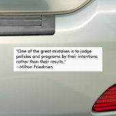 Milton Friedman over overheidsprogramma's Bumpersticker (Op auto)