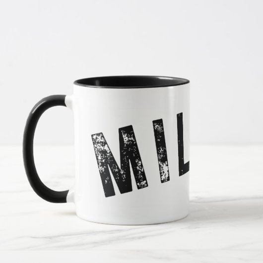 Milton MA Giant Rustic Print Mok (Links)
