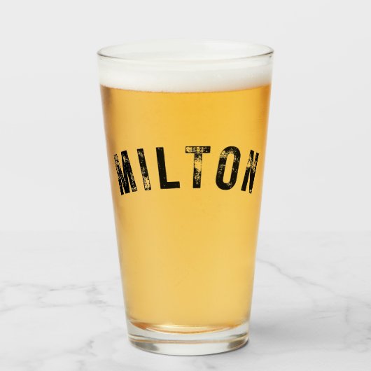 Milton MA Rustic Print Drink Tumbler Glass (Voorkant gevuld)