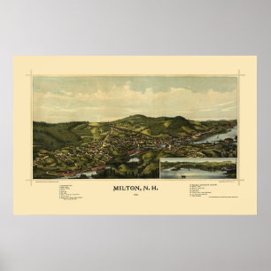 Milton, NH Panoramic Map - 1888 Poster