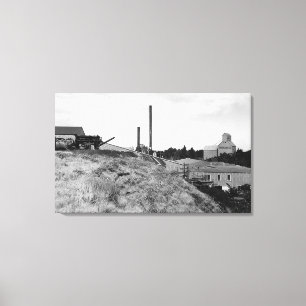 Milton, Oregon Uitzicht van Town Elevator Foto Canvas Afdruk