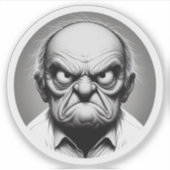 "Milton the Angry Old Man" Vinyl Sticker (Voorkant)