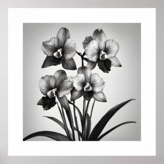 Miltonia Orchideeën II Monochromatische Art Prints