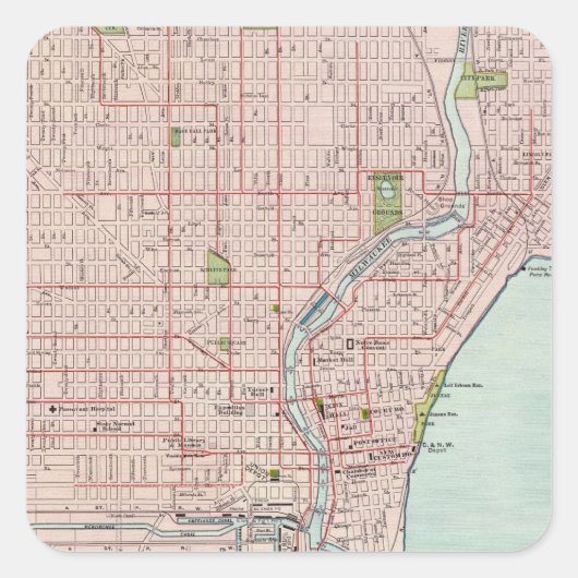 Milwaukee 2 vierkante sticker (Voorkant)