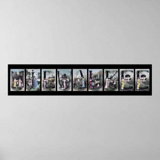 MILWAUKEE Alfabet Letter Name Art Poster (Voorkant)