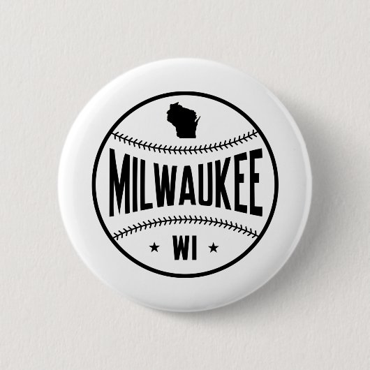 Milwaukee Baseball Ronde Button 5,7 Cm (Voorkant)