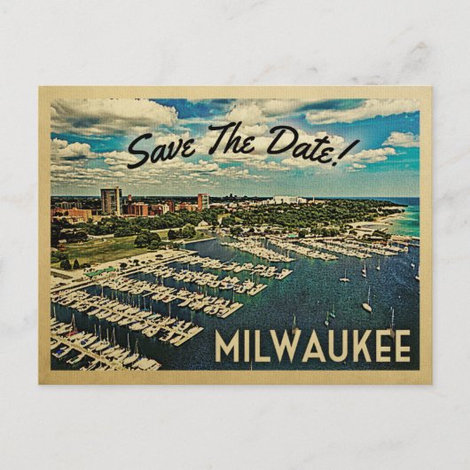 Milwaukee bewaart de datum  Briefkaart Wisconsin (Voorkant)