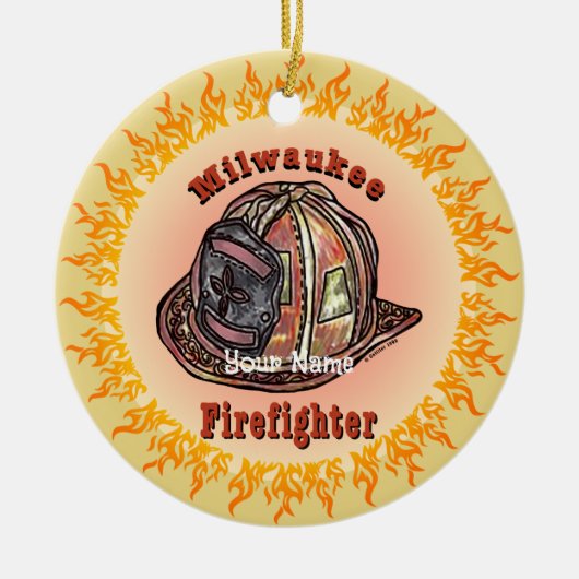 Milwaukee brandweerman ornament (Voorkant)
