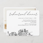 Milwaukee Bruiloft Elegant repetitie diner Informatiekaartje (Voorkant / Achterkant)