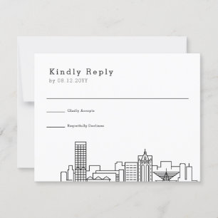 Milwaukee bruiloft   Gestileerde Skyline RSVP Kaartje