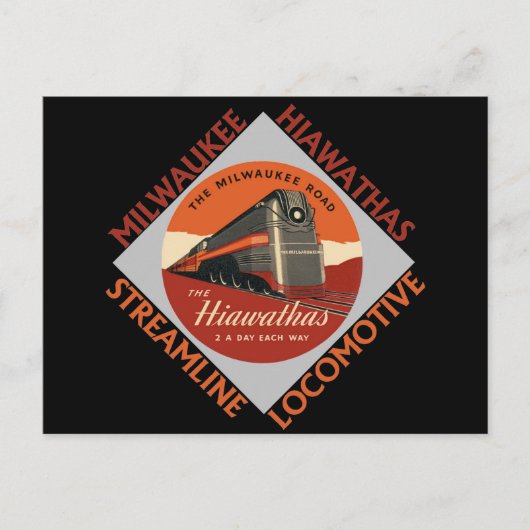Milwaukee Hiawatha Railroad Briefkaart (Voorkant)