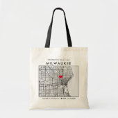 Milwaukee Love Locator | Stadsplattegrond Bruiloft Tote Bag (Voorkant)