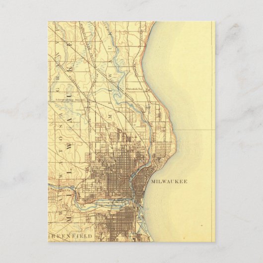 Milwaukee  Map Briefkaart (Voorkant)