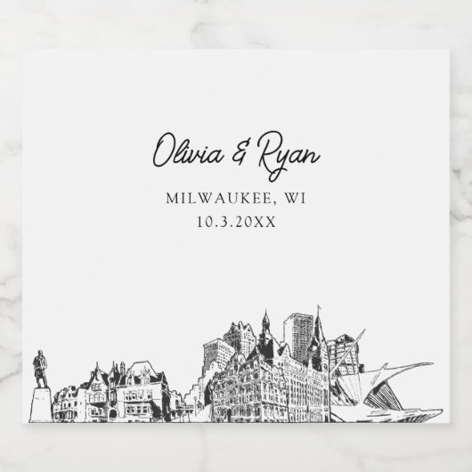 Milwaukee Mariage Champagne Étiquette (Étiquettes simples)